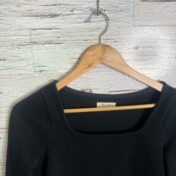 Madewell Ottoman Rib Square Neck Top black size xs - Picture 4 of 8